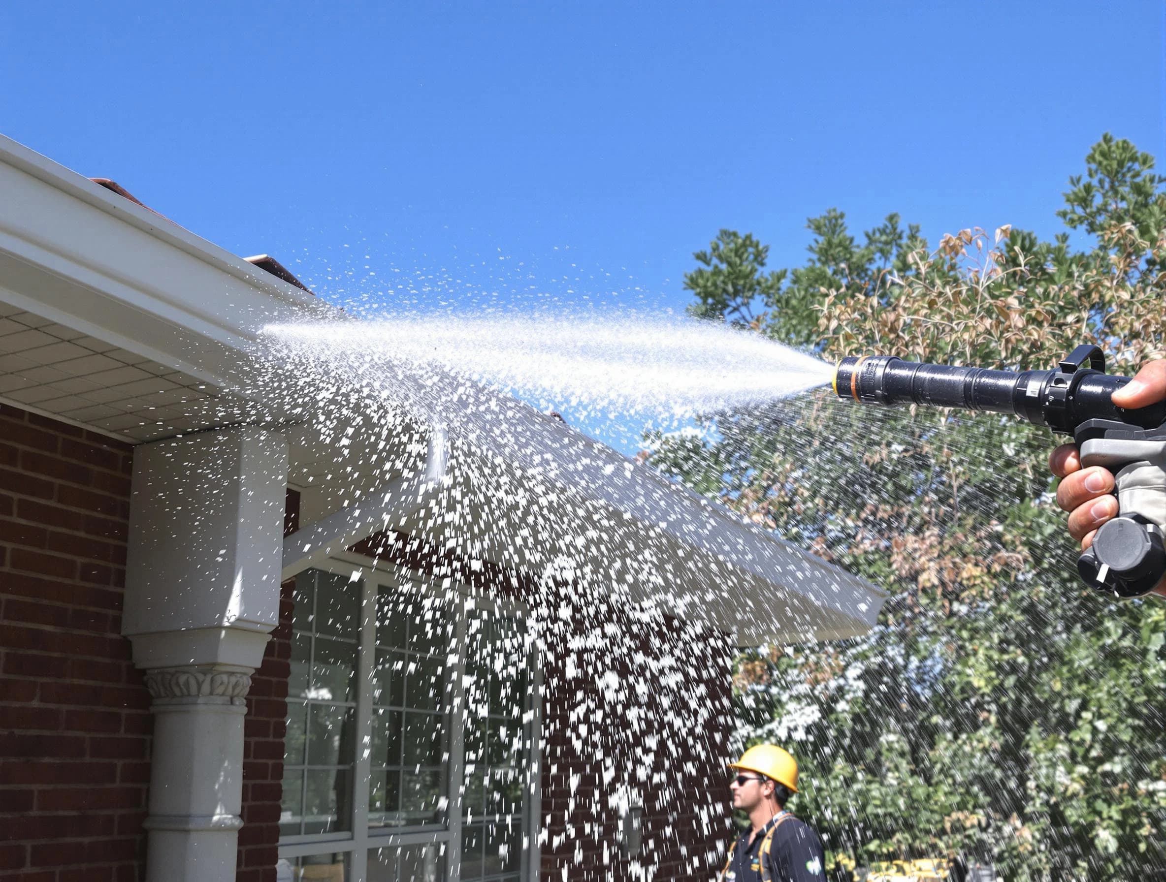 Cleared downspout by University Heights Roofing Company ensuring unrestricted flow in University Heights, OH