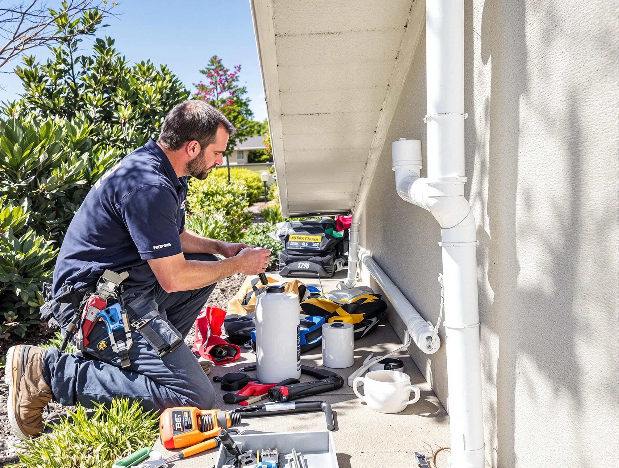 University Heights Roofing Company expert fixing a downspout in University Heights, OH