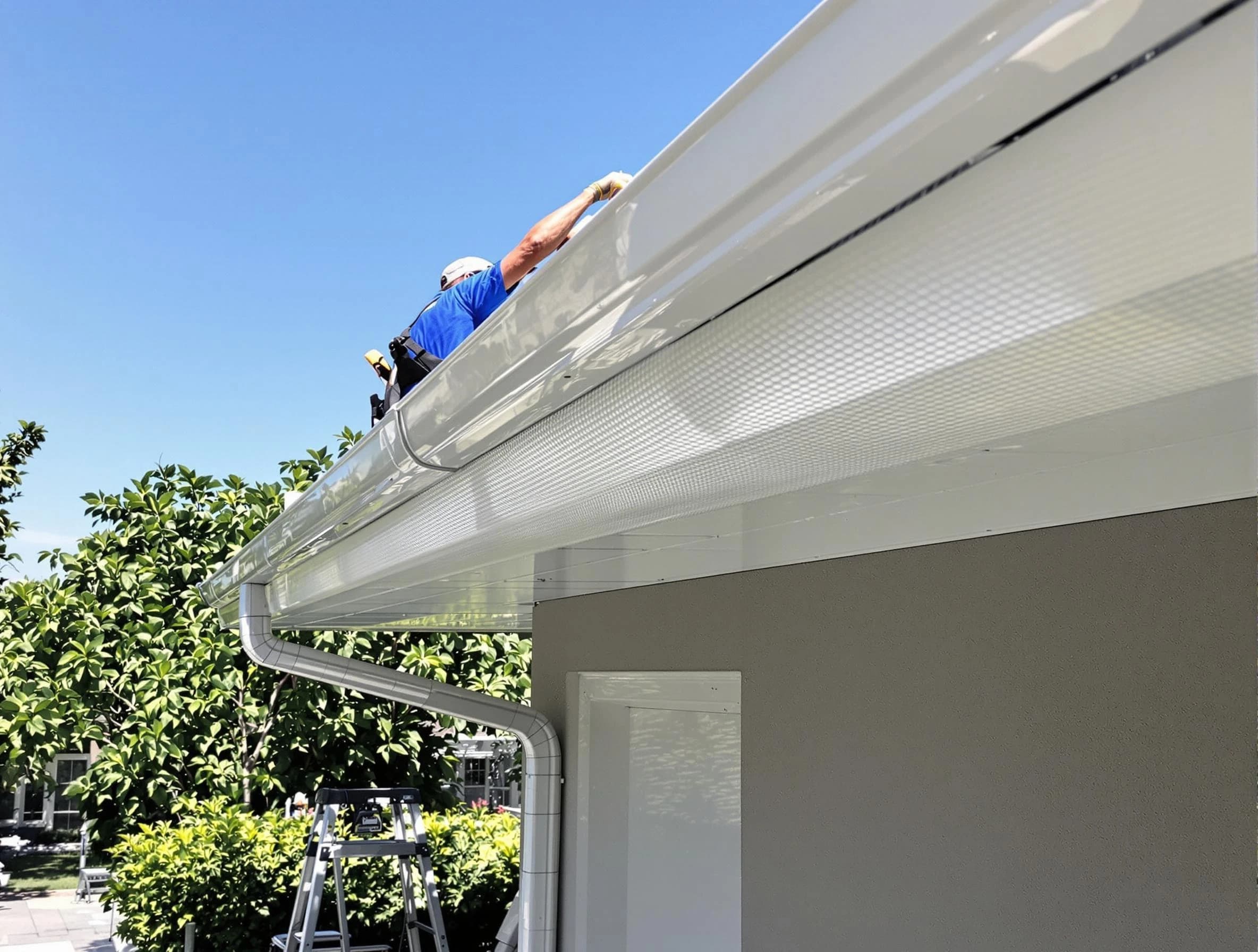 Debris-free gutter guard system by University Heights Roofing Company in University Heights, OH