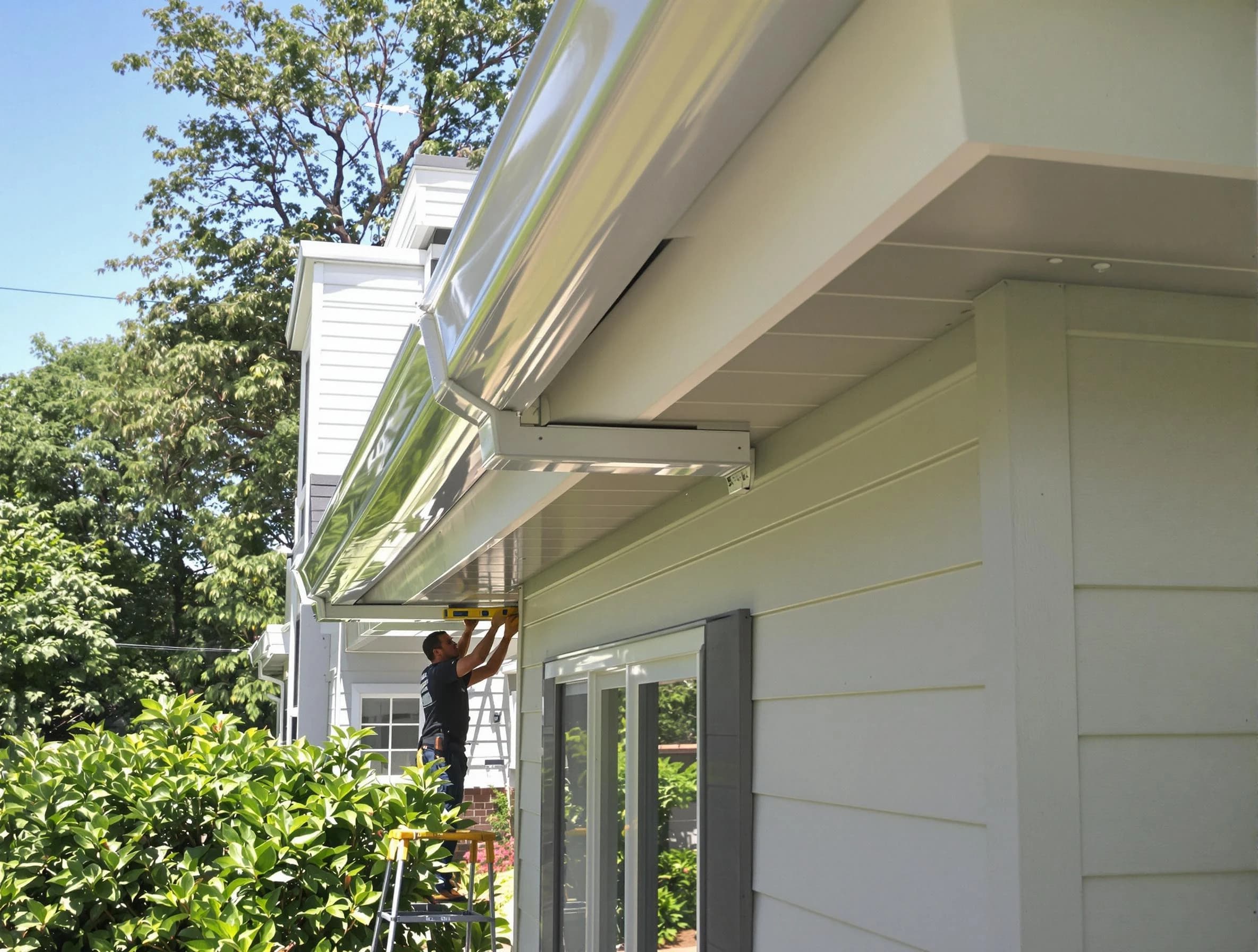 Properly aligned gutter system installed by University Heights Roofing Company in University Heights, OH