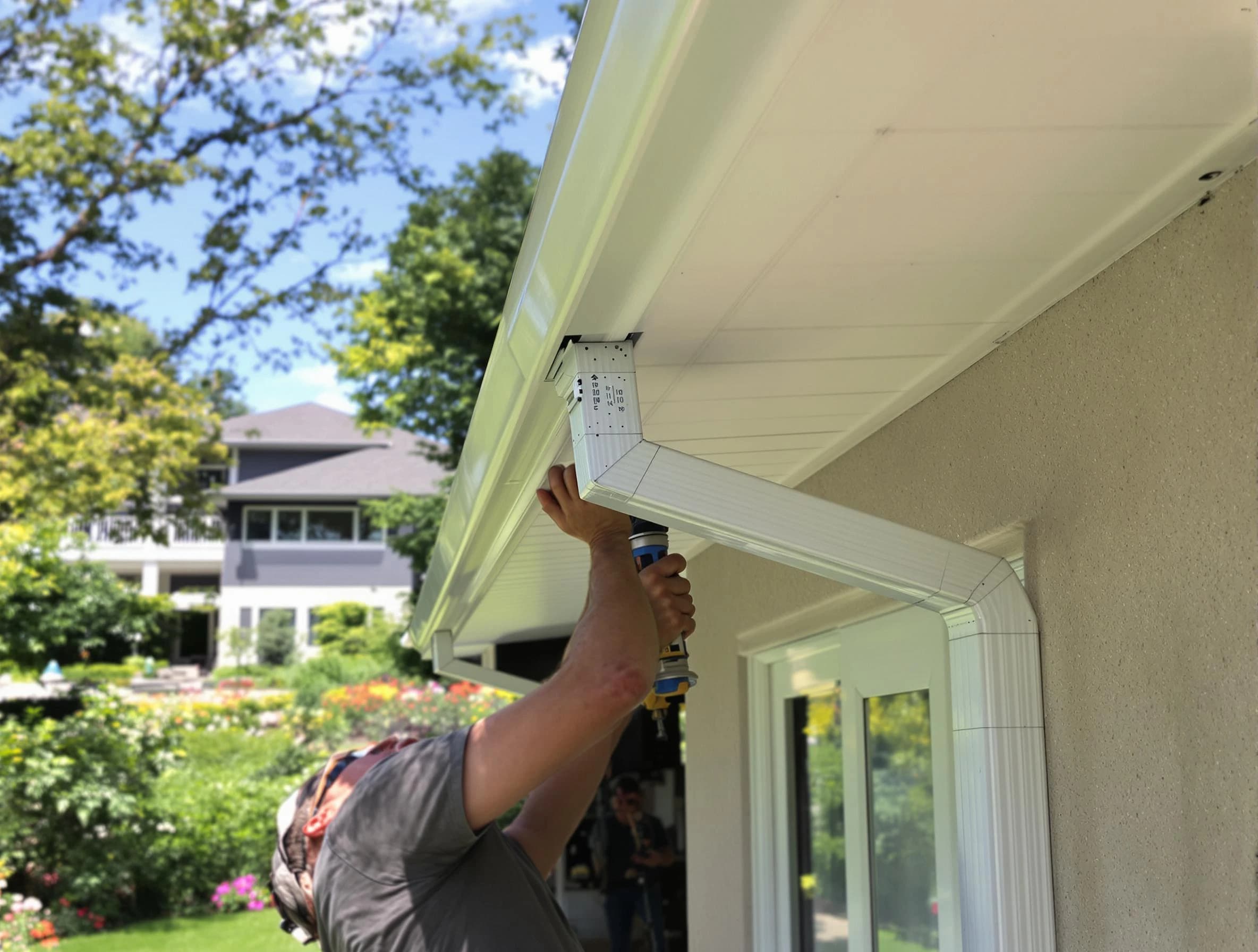 University Heights Roofing Company technicians performing gutter installation in University Heights, OH