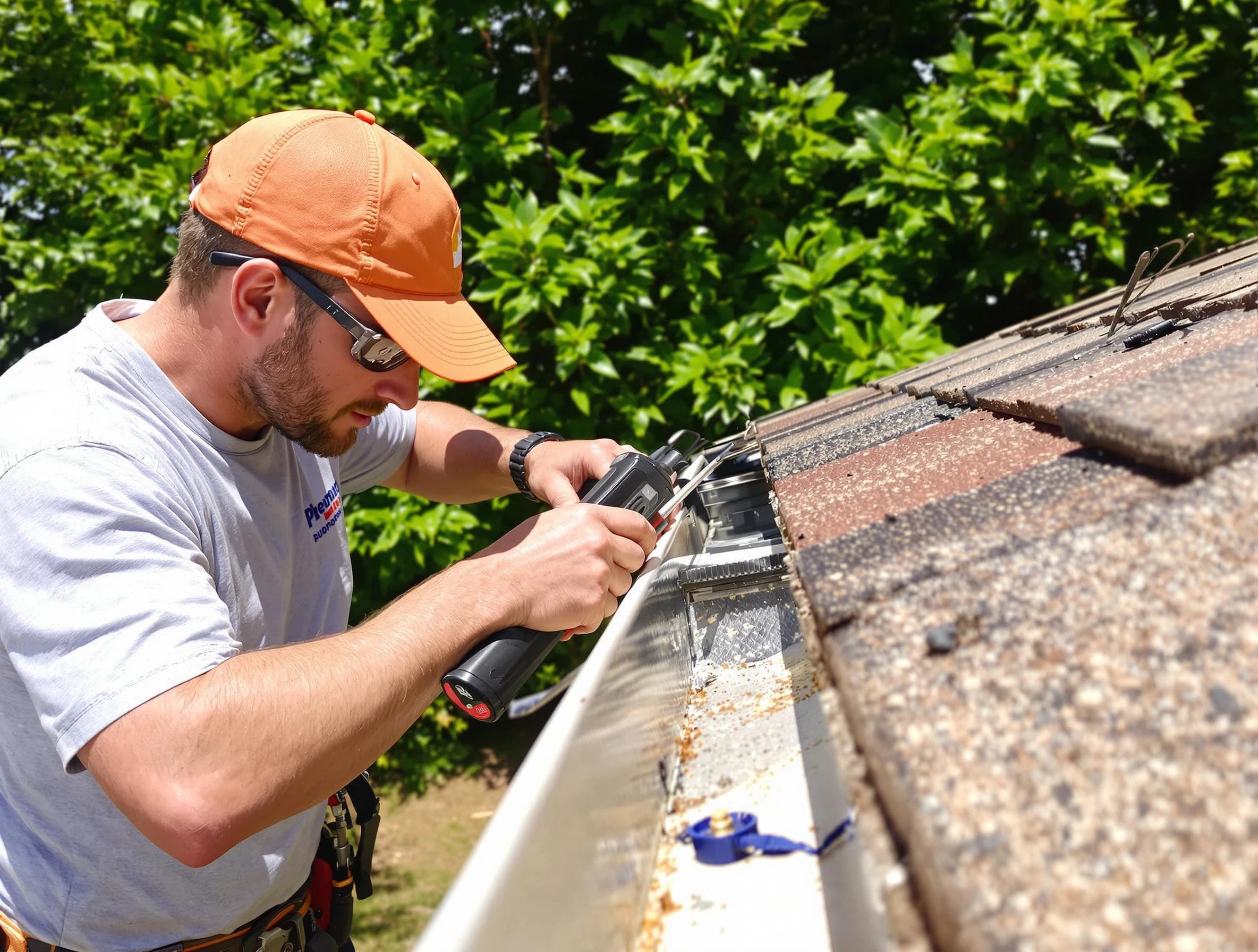 University Heights Roofing Company specialists conducting a gutter repair in University Heights, OH