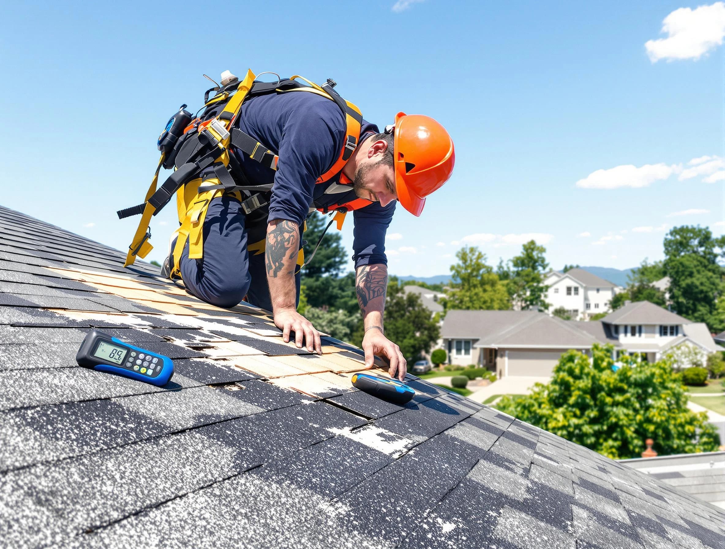 University Heights Roofing Company professional performing roof repairs in University Heights, OH