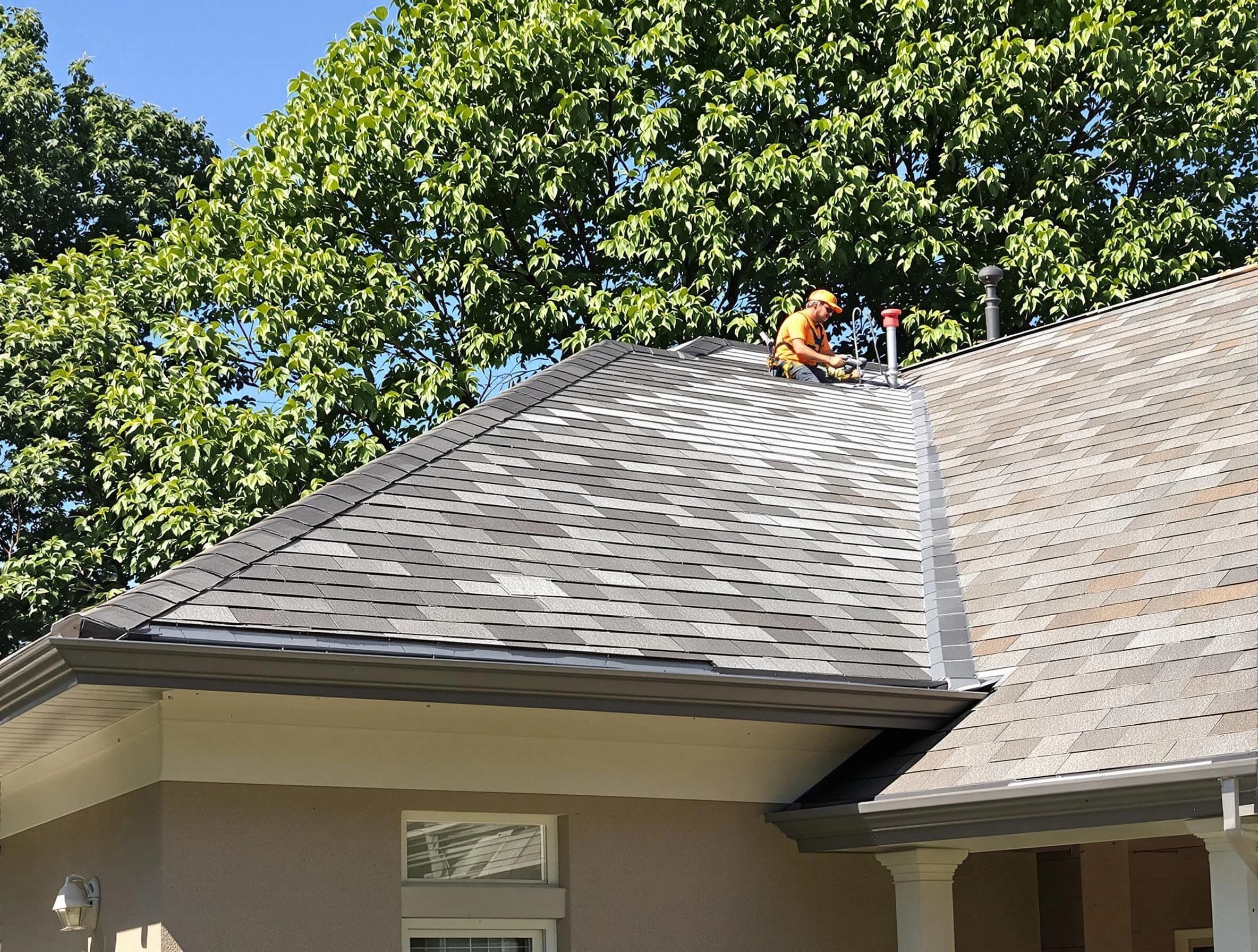 Newly completed shingle roofing by University Heights Roofing Company in University Heights, OH